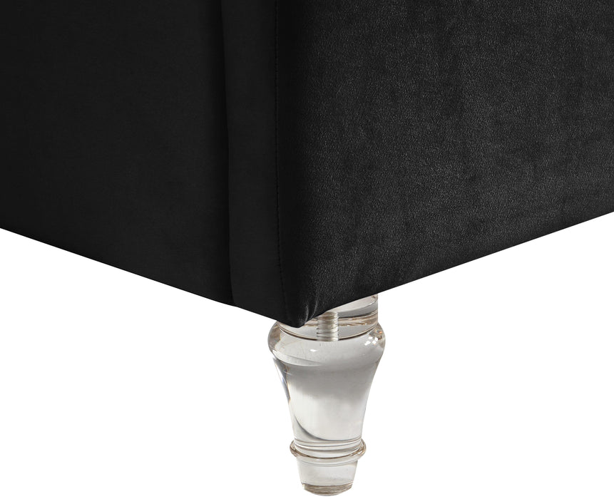 Kira Black Velvet Queen Bed - Furniture Stars (Chicago, IL)
