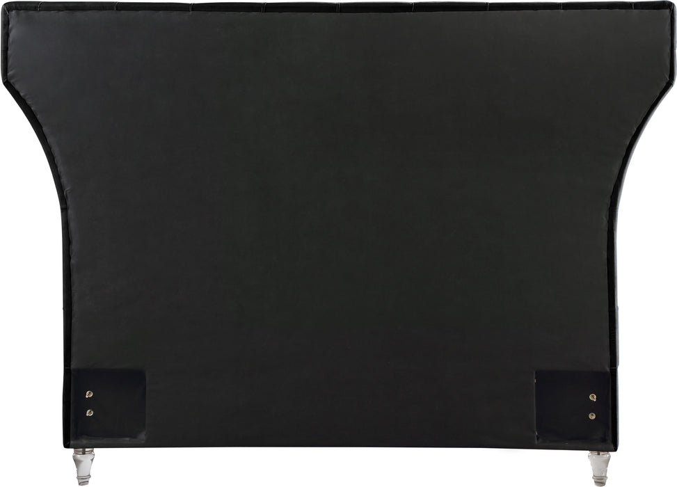 Kira Black Velvet Queen Bed - Furniture Stars (Chicago, IL)