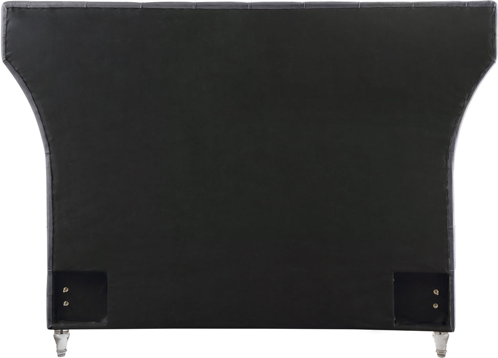 Kira Grey Velvet Queen Bed - Furniture Stars (Chicago, IL)