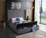Kiki Grey Velvet King Bed (3 Boxes) - Furniture Stars (Chicago, IL)