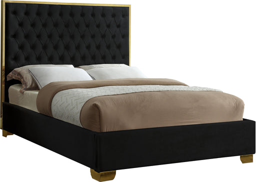 Lana Black Velvet Queen Bed image