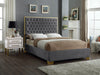 Lana Grey Velvet King Bed - Furniture Stars (Chicago, IL)