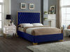 Lana Navy Velvet Queen Bed - Furniture Stars (Chicago, IL)