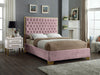 Lana Pink Velvet Queen Bed - Furniture Stars (Chicago, IL)