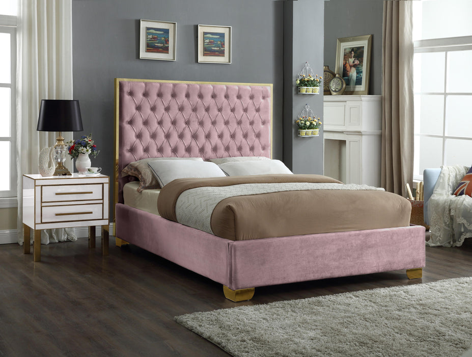 Lana Pink Velvet Queen Bed - Furniture Stars (Chicago, IL)