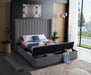 Kiki Grey Velvet King Bed (3 Boxes) - Furniture Stars (Chicago, IL)