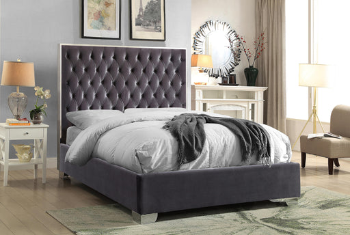 Lexi Grey Velvet King Bed - Furniture Stars (Chicago, IL)