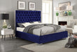 Lexi Navy Velvet Queen Bed - Furniture Stars (Chicago, IL)