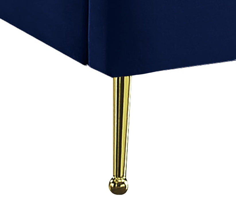 Lily Navy Velvet King Bed - Furniture Stars (Chicago, IL)