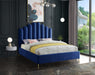 Lily Navy Velvet King Bed - Furniture Stars (Chicago, IL)