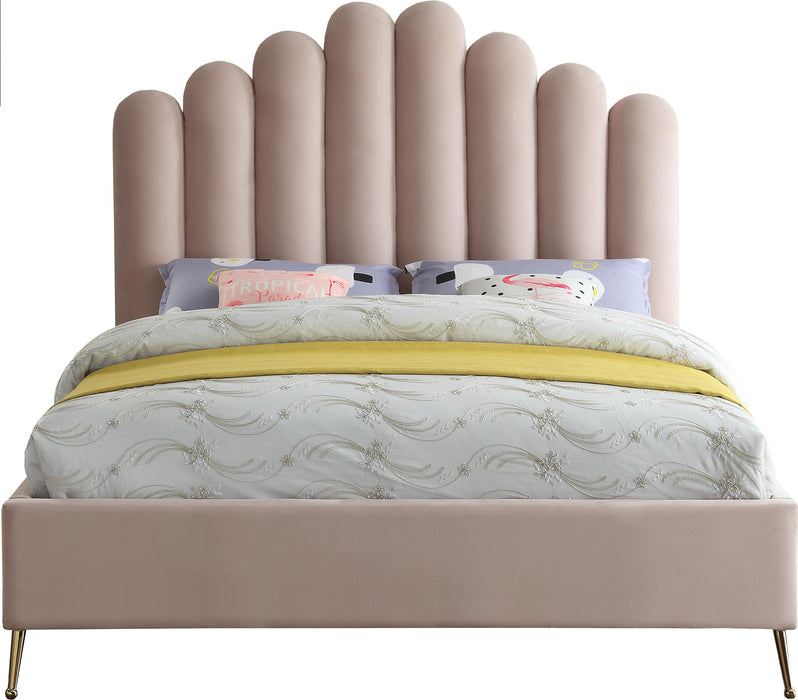Lily Pink Velvet King Bed - Furniture Stars (Chicago, IL)