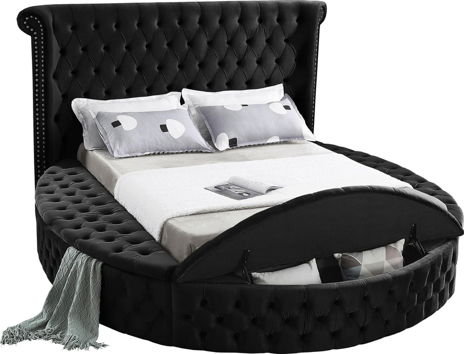 Luxus Black Velvet King Bed (3 Boxes) - Furniture Stars (Chicago, IL)
