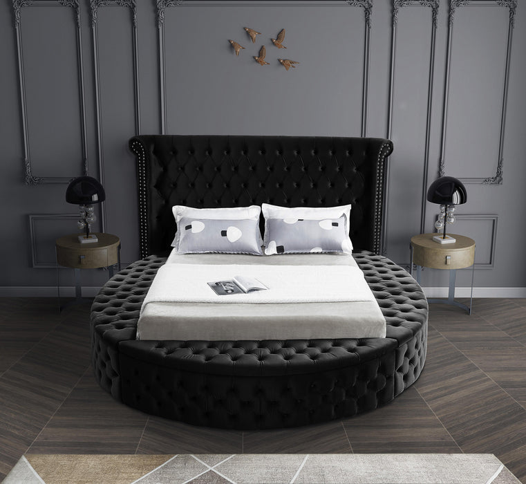 Luxus Black Velvet King Bed (3 Boxes) - Furniture Stars (Chicago, IL)