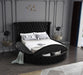 Luxus Black Velvet Queen Bed (3 Boxes) - Furniture Stars (Chicago, IL)