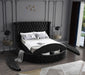 Luxus Black Velvet Queen Bed (3 Boxes) - Furniture Stars (Chicago, IL)