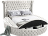 Luxus Cream Velvet King Bed (3 Boxes) - Furniture Stars (Chicago, IL)