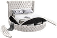 Luxus Cream Velvet King Bed (3 Boxes) - Furniture Stars (Chicago, IL)