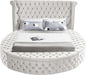 Luxus Cream Velvet King Bed (3 Boxes) - Furniture Stars (Chicago, IL)