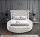 Luxus Cream Velvet King Bed (3 Boxes) - Furniture Stars (Chicago, IL)