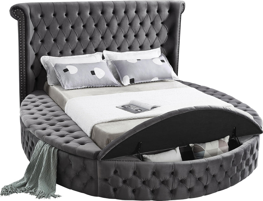 Luxus Grey Velvet Full Bed (3 Boxes)