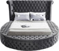 Luxus Grey Velvet Queen Bed (3 Boxes) - Furniture Stars (Chicago, IL)