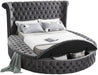 Luxus Grey Velvet Queen Bed (3 Boxes) - Furniture Stars (Chicago, IL)