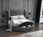 Luxus Grey Velvet Queen Bed (3 Boxes) - Furniture Stars (Chicago, IL)