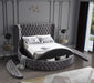 Luxus Grey Velvet Queen Bed (3 Boxes) - Furniture Stars (Chicago, IL)