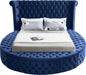 Luxus Navy Velvet Queen Bed (3 Boxes) - Furniture Stars (Chicago, IL)