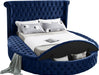Luxus Navy Velvet Queen Bed (3 Boxes) - Furniture Stars (Chicago, IL)
