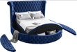 Luxus Navy Velvet Queen Bed (3 Boxes) - Furniture Stars (Chicago, IL)