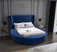 Luxus Navy Velvet Queen Bed (3 Boxes) - Furniture Stars (Chicago, IL)