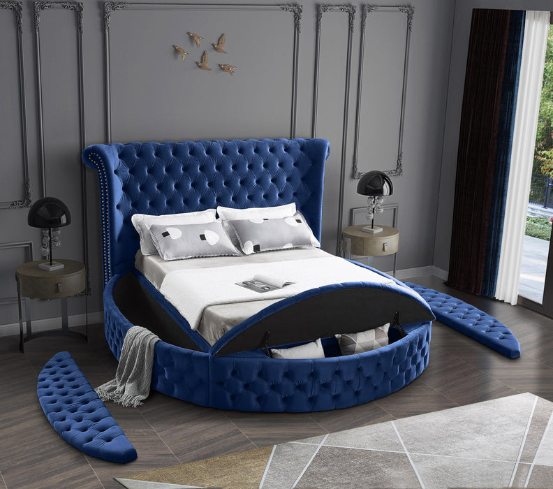 Luxus Navy Velvet King Bed (3 Boxes)