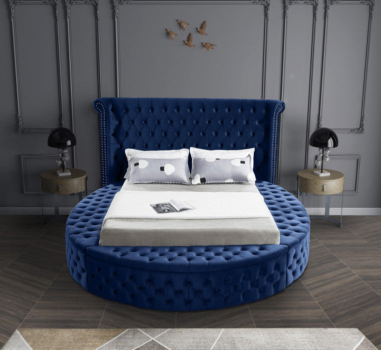 Luxus Navy Velvet Full Bed (3 Boxes)