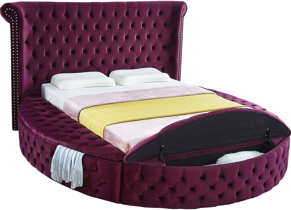 Luxus Purple Velvet Queen Bed - Furniture Stars (Chicago, IL)