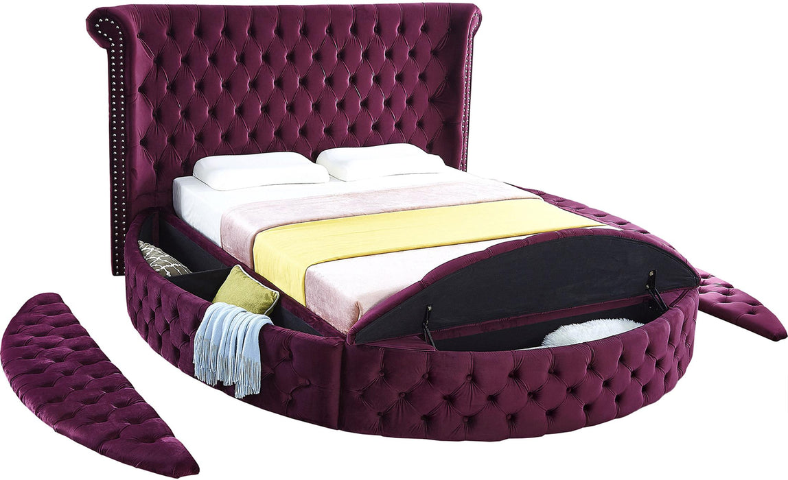 Luxus Purple Velvet Queen Bed - Furniture Stars (Chicago, IL)