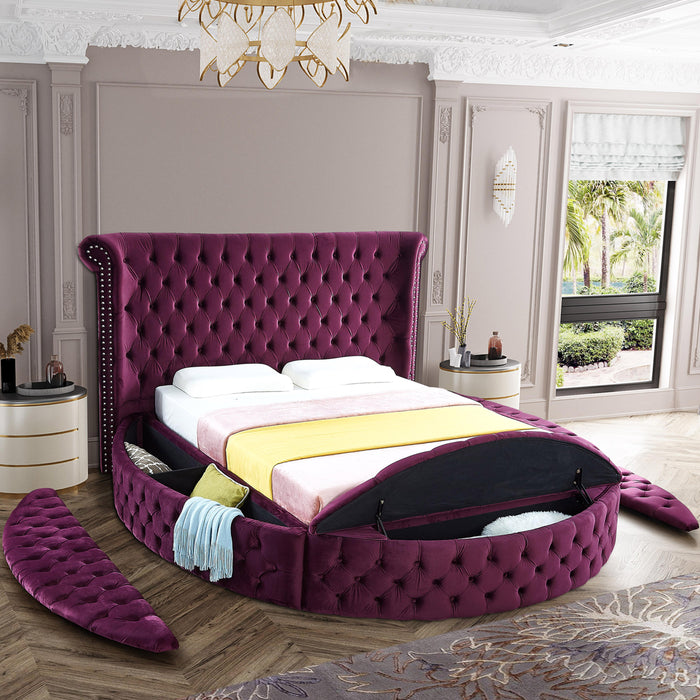 Luxus Purple Velvet Queen Bed - Furniture Stars (Chicago, IL)