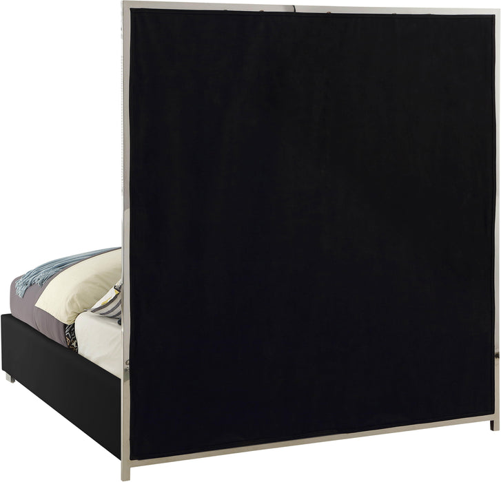 Milan Black Faux Leather Queen Bed - Furniture Stars (Chicago, IL)