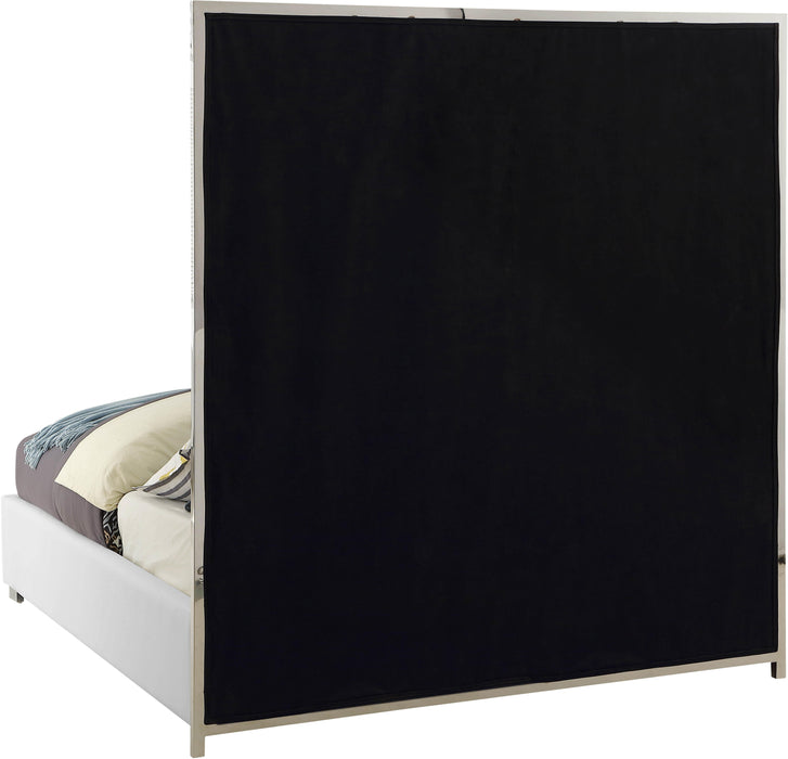 Milan White Faux Leather Queen Bed - Furniture Stars (Chicago, IL)