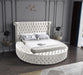 Luxus Cream Velvet King Bed (3 Boxes) - Furniture Stars (Chicago, IL)
