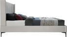 Nadia Cream Velvet Queen Bed - Furniture Stars (Chicago, IL)
