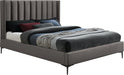 Nadia Grey Velvet Queen Bed - Furniture Stars (Chicago, IL)