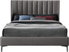 Nadia Grey Velvet Queen Bed - Furniture Stars (Chicago, IL)