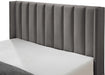 Nadia Grey Velvet Queen Bed - Furniture Stars (Chicago, IL)