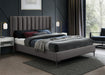 Nadia Grey Velvet Queen Bed - Furniture Stars (Chicago, IL)