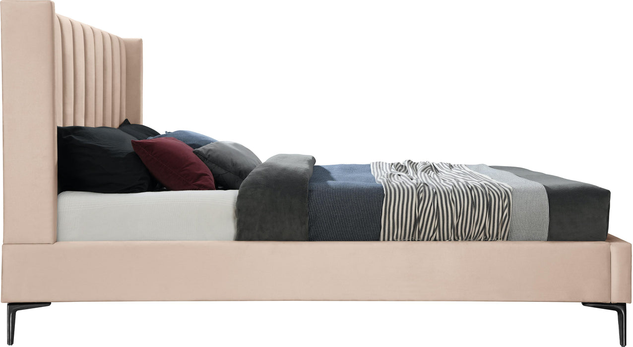 Nadia Pink Velvet King Bed - Furniture Stars (Chicago, IL)