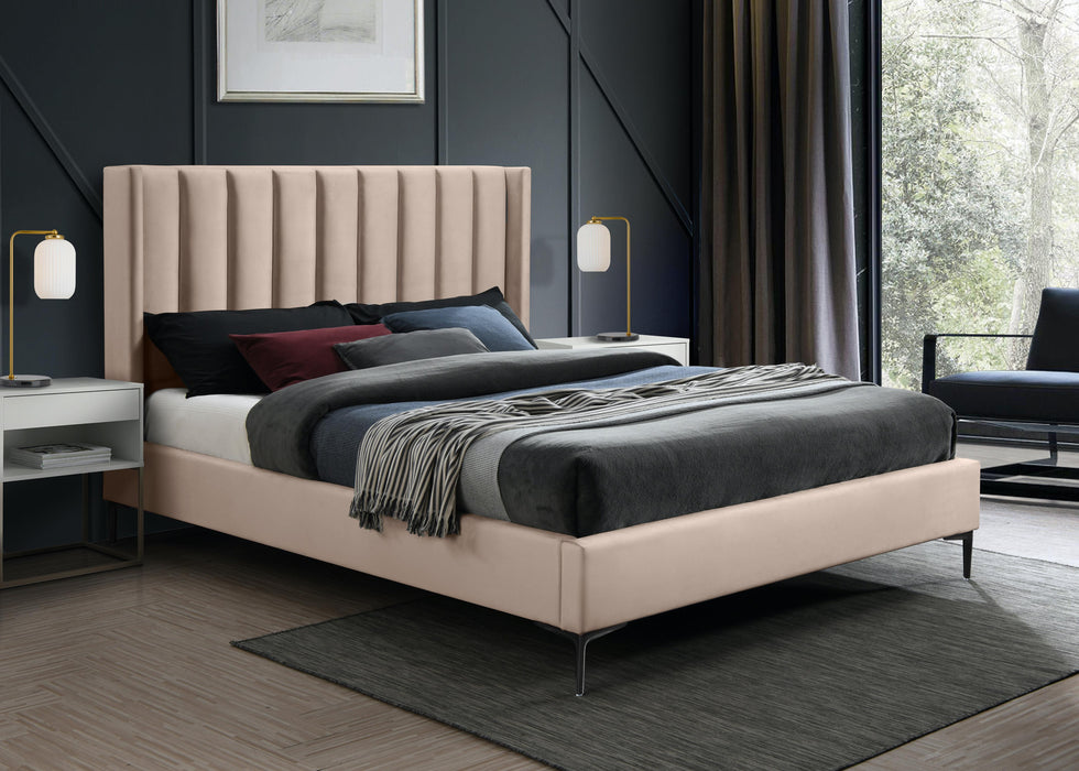 Nadia Pink Velvet King Bed - Furniture Stars (Chicago, IL)