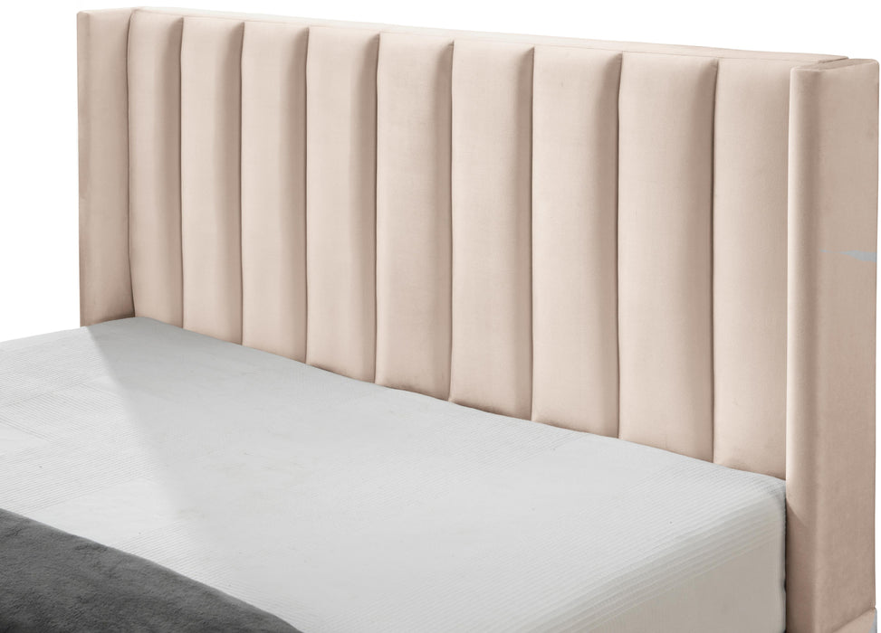 Nadia Pink Velvet Queen Bed - Furniture Stars (Chicago, IL)