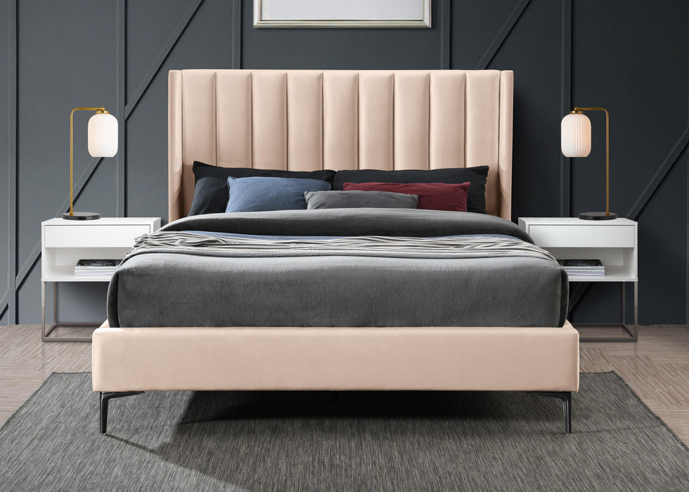 Nadia Pink Velvet Queen Bed - Furniture Stars (Chicago, IL)