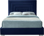Nora Navy Velvet Queen Bed - Furniture Stars (Chicago, IL)